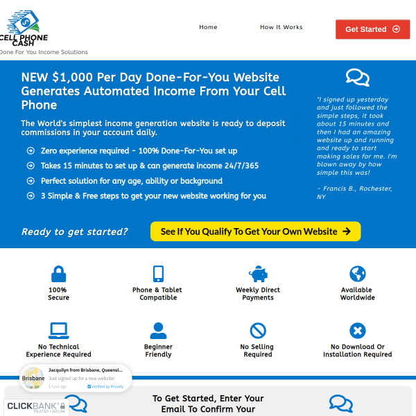 NEW $1,000 Per Day Done-For-You Website