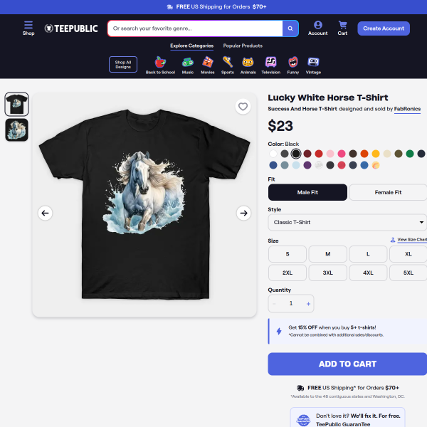Tee Shirts for $16 & more - Get Free Shipping on Orders $70 & above Made in USA - Shipping Worldwide