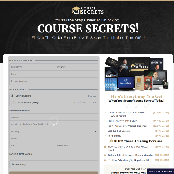 You’re One Step Closer To Unlocking… COURSE SECRETS!