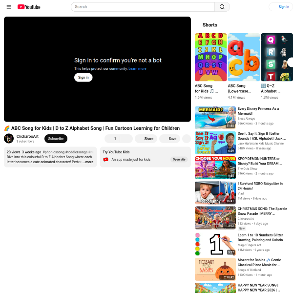 🌈 ABC Song for Kids | D to Z Alphabet Song | Fun Cartoon Learning for Children