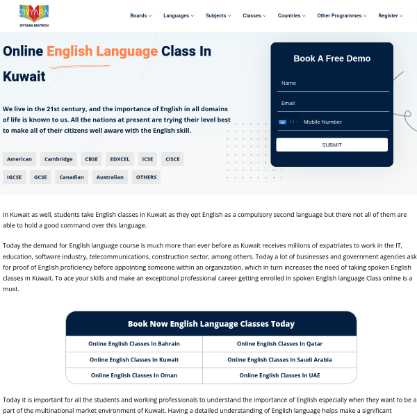 Spoken English Language Classes in Kuwait – Build Confidence and Speak Like a Pro with Ziyyara