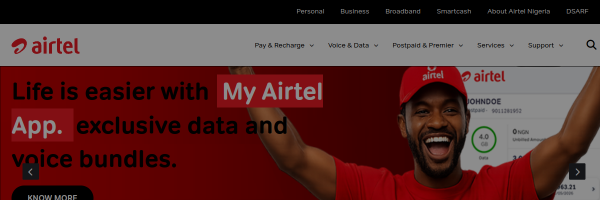 Airtel Nigeria website