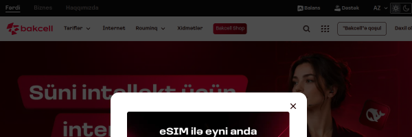 Bakcell Azerbaijan website
