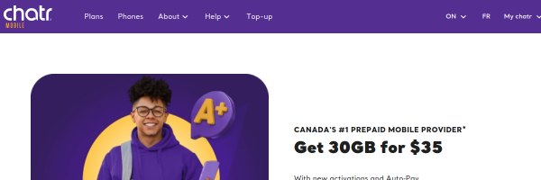 Chatr Canada website