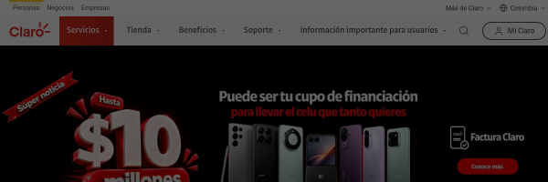 Claro Colombia website