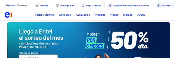 Entel Peru website