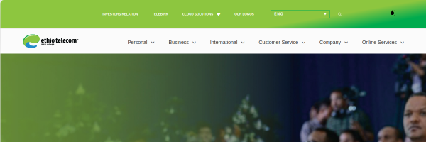 Ethio Telecom Ethiopia website