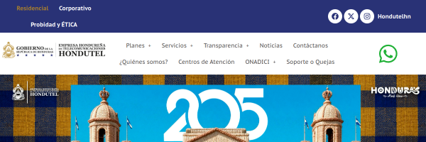 Hondutel Honduras website