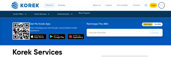 Korek Iraq website