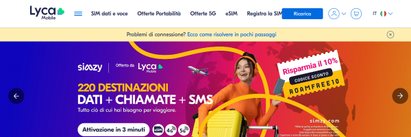 Lycamobile Italy website