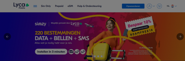 Lyca Mobile Netherlands website