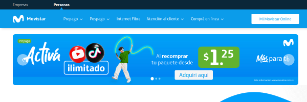 Movistar El Salvador website