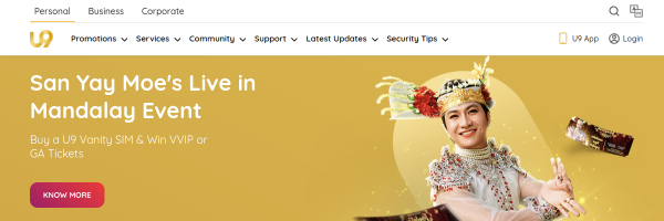 Ooredoo Myanmar website