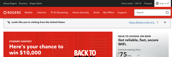 Rogers Canada website