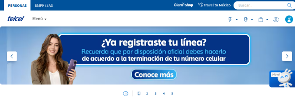 Telcel Mexico website