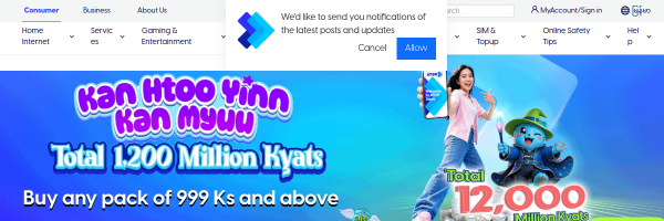 Telenor Myanmar website