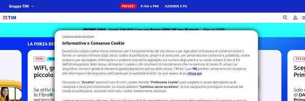 TIM Italy website