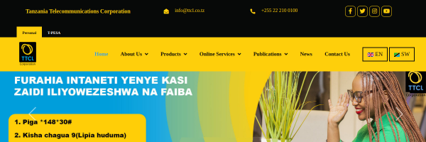 TTCL Tanzania website