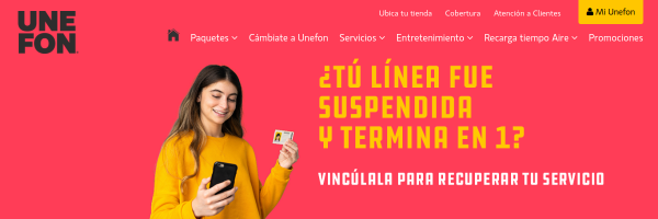Unefon Mexico website