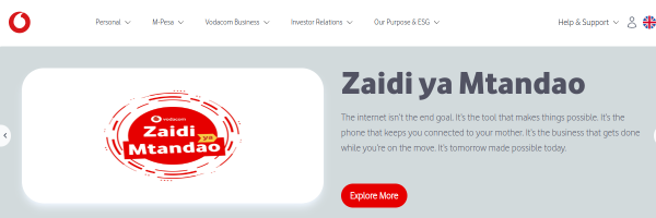 Vodacom Tanzania website