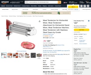 Meat Tenderizer for KitchenAid Mixer