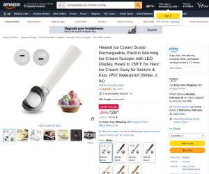 Heated Ice Cream Scoop Rechargeable,