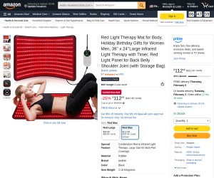 Red Light Therapy Mat for Body, Holiday Birthday Gifts for Women Men