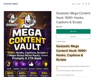 Goatastic Mega Content Vault: 1500+ Hooks, Captions & Scripts