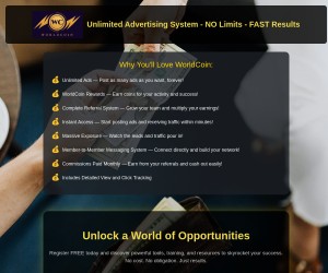 WorldCoin: Unlimited Advertising System - NO Limits - FAST Results