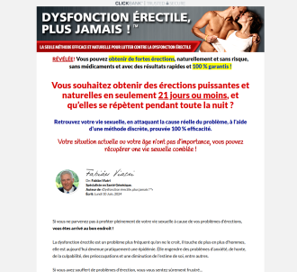 Dysfonction Erectile Plus Jamais. Ed Treatment French Version.                 