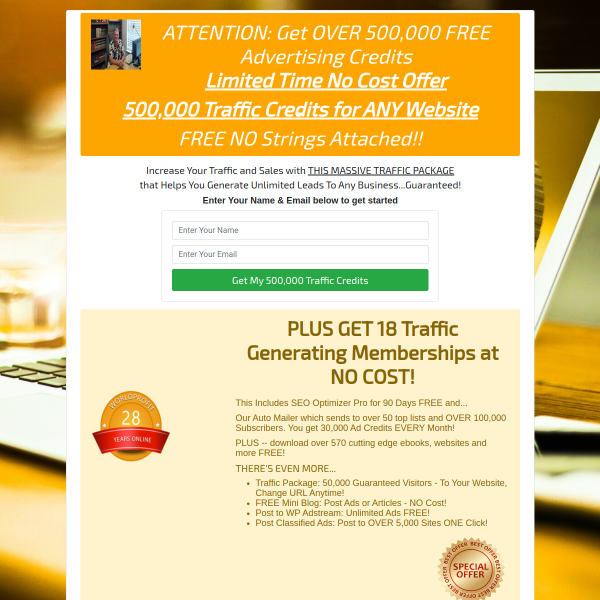 CRAZY CREDIT GIVEAWAY - 500,000 Traffic Credits for Traffic To ANY Website