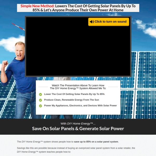 The DIY Home Energy™ system shows people how to save up to 85% on a solar panel system