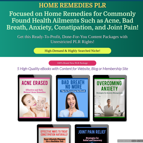 Unlock Your Income Potential with The Ultimate Home Remedies PLR Package!