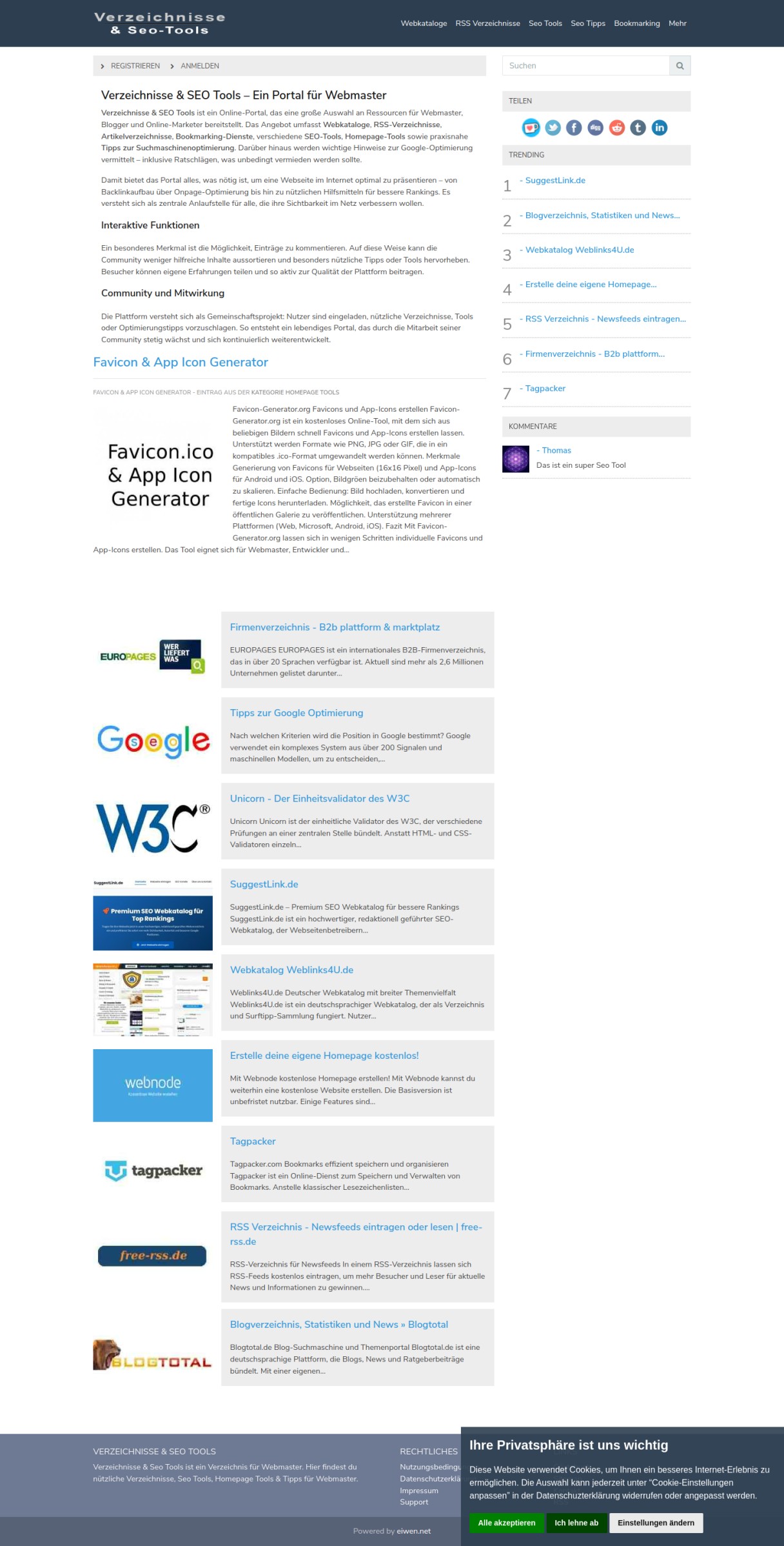 Verzeichnisse & Seo Tools