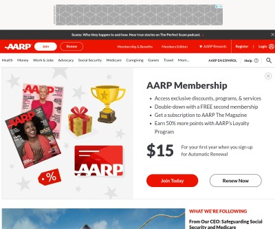 Screenshot of aarp.org