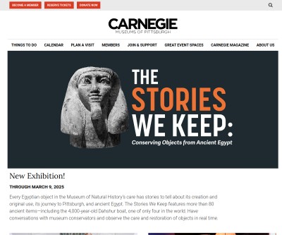 Screenshot of carnegiemuseums.org