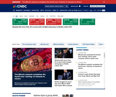 Screenshot of cnbc.com