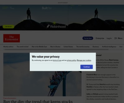 Screenshot of economist.com