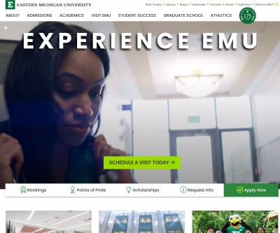 Screenshot of emich.edu