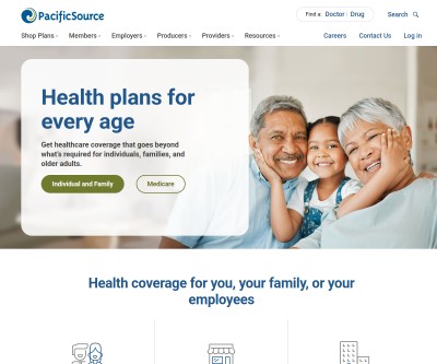 Screenshot of pacificsource.com