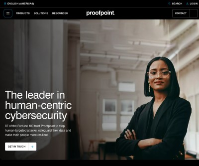 Screenshot of proofpoint.com