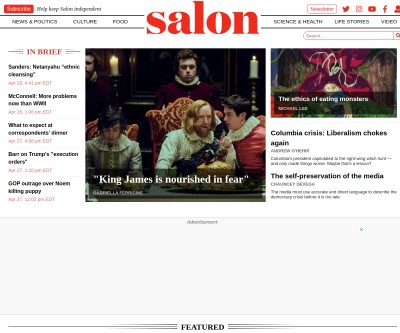 Screenshot of salon.com