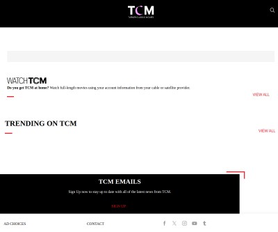 Screenshot of tcm.com