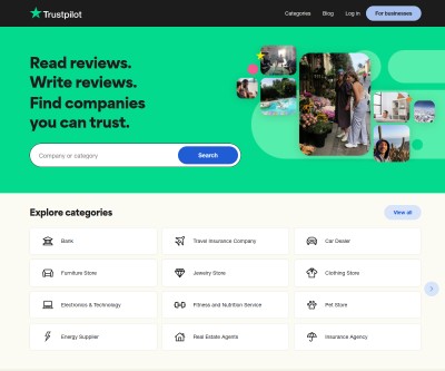Screenshot of trustpilot.com