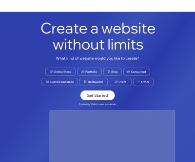 Screenshot of wix.com