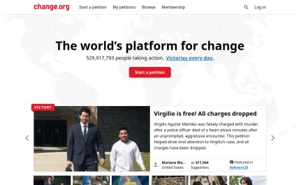 Screenshot of change.org