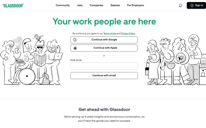 Screenshot of glassdoor.com