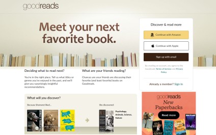 Screenshot of goodreads.com