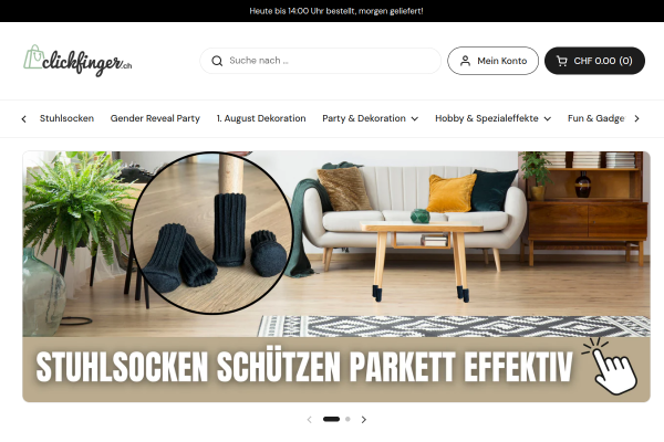 Stuhlbeinsocken – Stylischer Möbelschutz und Party-Highlights wie Wunderkerzen & Konfettikanonen