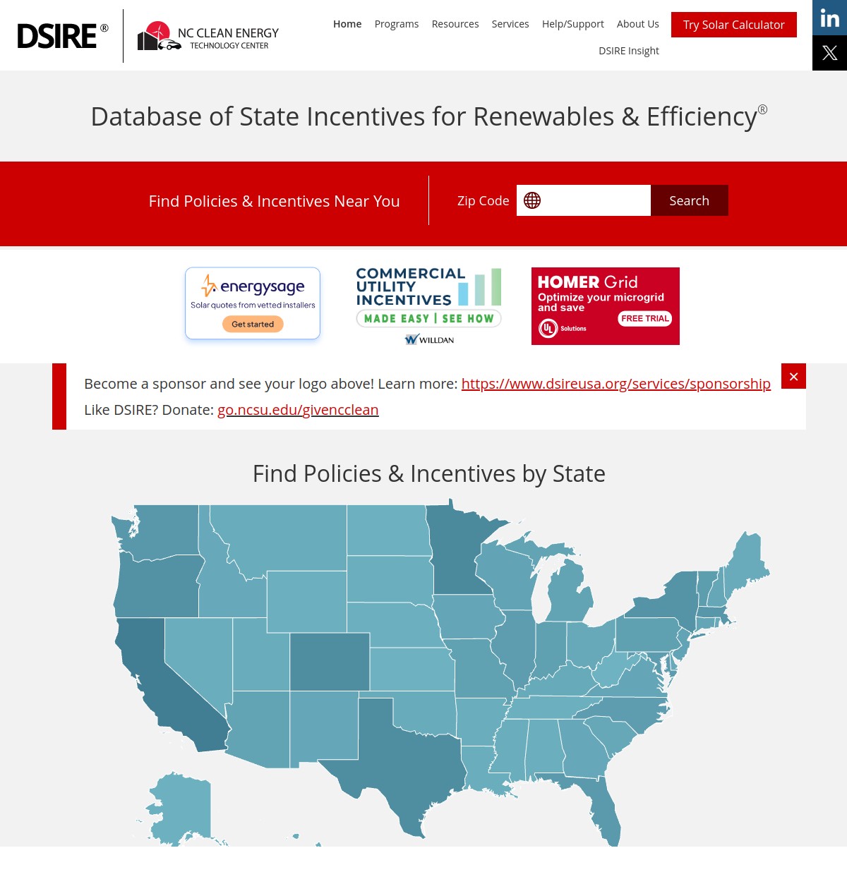 Database of State Incentives for Renewables & Efficiency